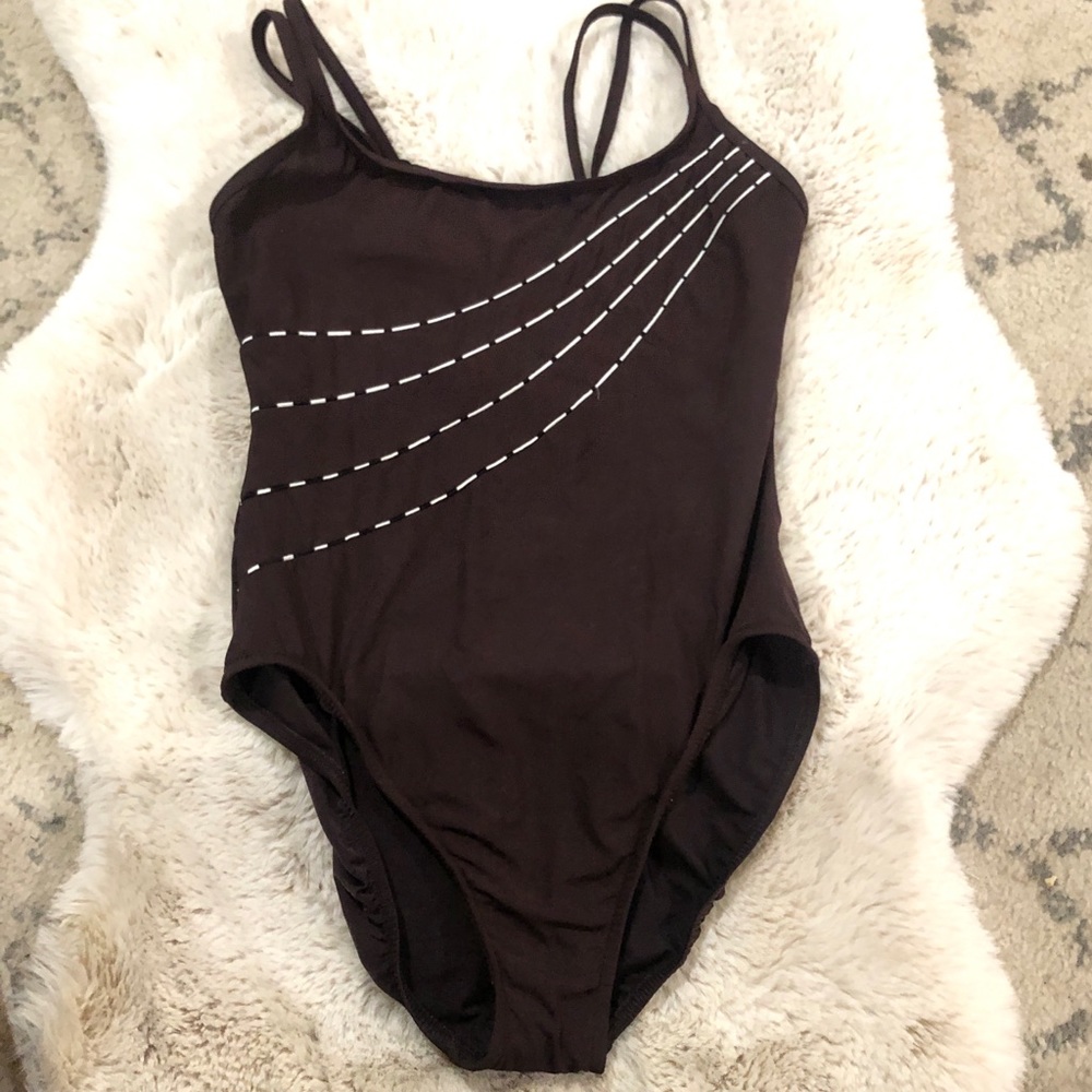 Miraclesuit Womens size 12 brown with white accents